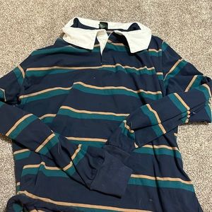 vintage looking long sleeve collared striped shirt